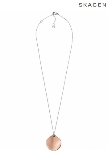 Skagen Ladies Silver Tone Jewellery Kariana Two Tone Rose Necklace (318952) | £49
