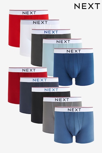 Blue/Grey/Red 10 pack A-Front Boxers (318967) | £48