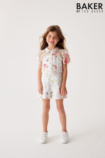 Baker by Ted Baker Floral Burnout White Playsuit (319095) | £38 - £43