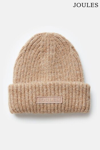 Joules Albert Oatmeal Oversized Ribbed Beanie Hat (319102) | £12.95