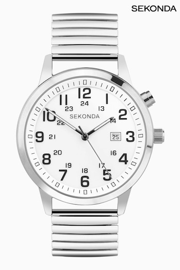 Sekonda Silver Tone Easy Reader Stainless Steel Expander Bracelet Watch (319269) | £65