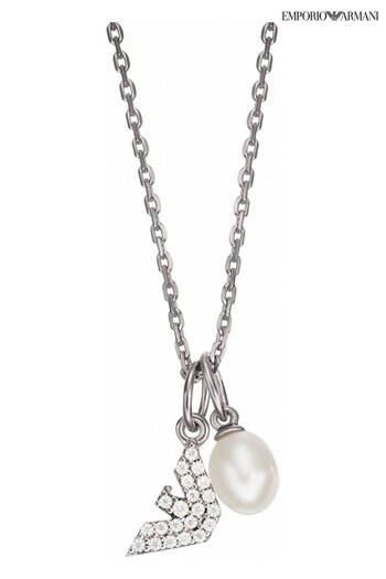Emporio black Armani Jewellery Ladies Silver Tone Necklace (319508) | £105