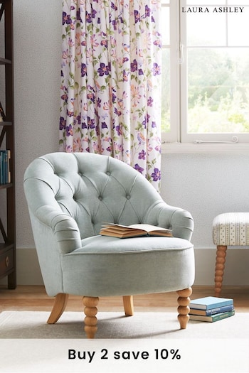 Laura Ashley Baron Chenille Pale Grey Green Hanby Chair (319733) | £449