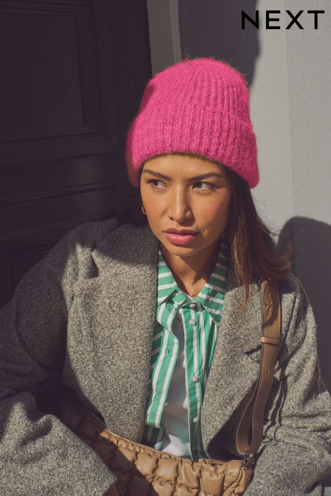 Pink beanie womens store