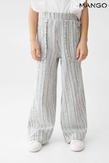 Mango Grey Stripes Printed Trousers (320091) | £23