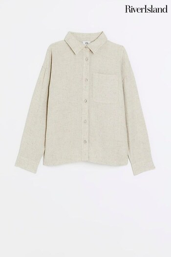 River Island Cream Linen Girls Shirt (320441) | £18