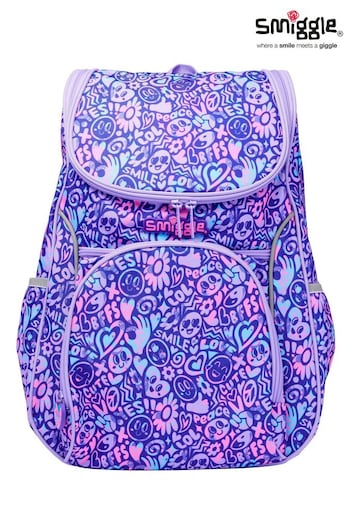 Smiggle Purple Vivid Access Backpack with Reflective Tape (320451) | £42
