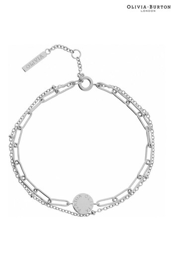 Olivia Burton Jewellery Ladies Silver Tone Classics Illusion Stacking Bracelet (320572) | £55
