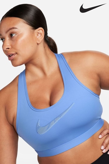 Nike Essential Blue Medium Swoosh Support Sports Bra (320709) | £40