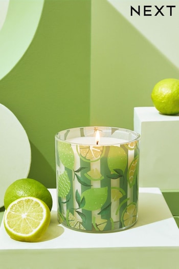 Green Single Wick Lime & Yuzu Scented Candle (321439) | £10