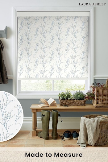Laura Ashley Blue Pussy Willow Made To Measure Roller Blind (321725) | £58