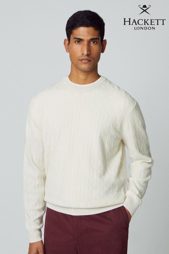 Mens cream jumper discount uk
