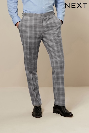 Light Grey Tailored Fit Textured Suit: Trousers (321992) | £59
