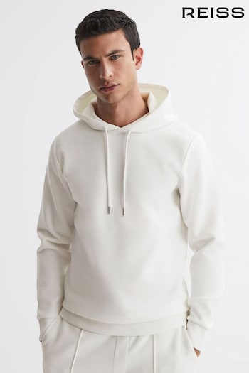 Reiss White Fabien Loungewear Hoodie (322060) | £118