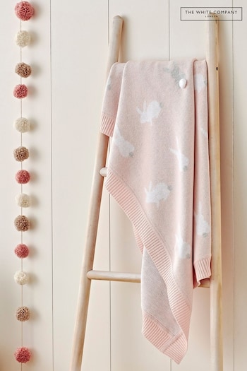 Pink The White Company Kids Pink Bunny Baby Blanket (322157) | £36