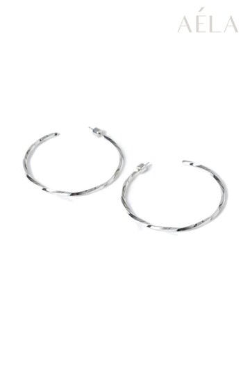 Aela Silver Tone Large Hoop Earrings (322275) | £12.50