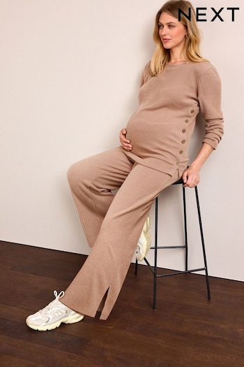 Neutral Maternity Cosy Feel Wide Leg Trousers izzy (322406) | £22