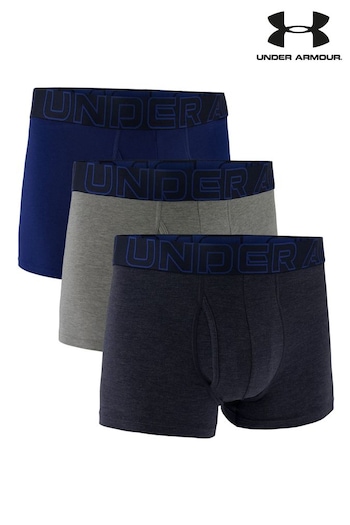 Under Armour Navy Blue 3 Inch Cotton Performance Boxers 3 Pack (322572) | £34