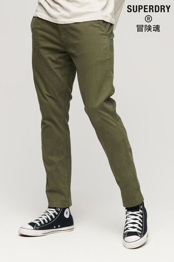 Superdry Green Slim Officers Chinos Trousers Maxine (322716) | £55