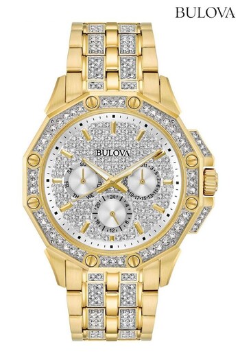 Bulova Gents Silver Tone Octava Crystal Watch (322767) | £429