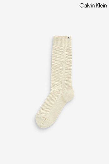 Calvin Klein Womens Long White Socks (322792) | £18