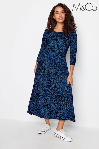 M&Co Blue Petite Scoop Neck Dress (322871) | £34