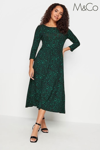 M&Co Green Scoop Neck Midi Dress (322966) | £34