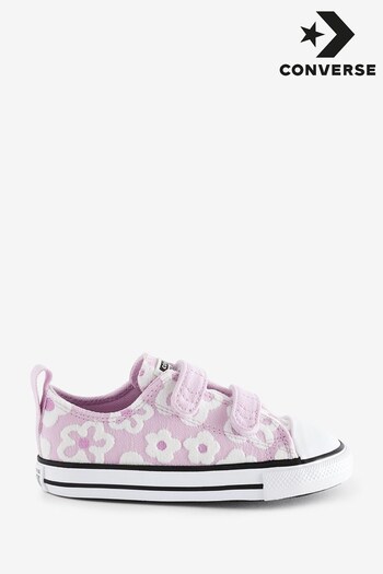 Converse Turbodrk Pink Floral Print Chuck Taylor All Star 2V Infant Trainers (322968) | £37