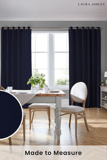 Laura Ashley Blue Swanson Made to Measure Curtains (322990) | £100