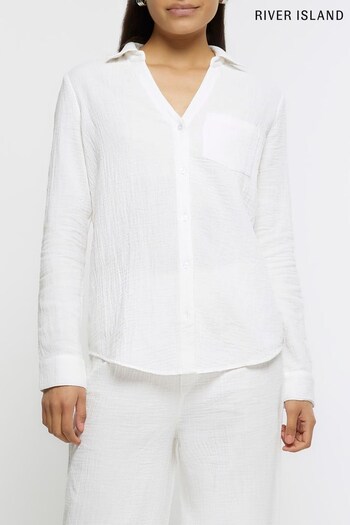 River Island White Blistered Shirt (323307) | £30