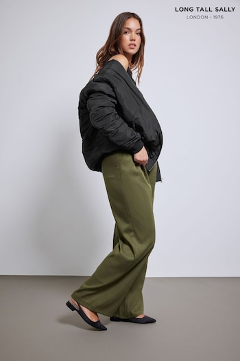 Long Tall Sally Green Tailored Wide Leg Trousers fawn-pint (323320) | £39