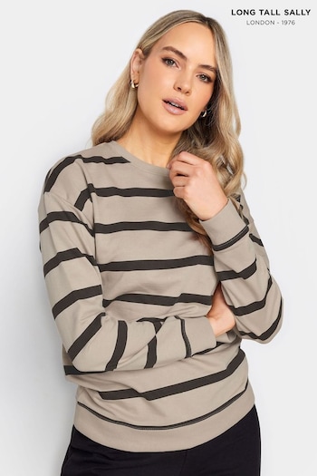 Long Tall Sally Black Crew Neck Stripe Sweatshirt (323330) | £24