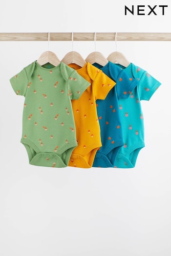 Multi Print Baby Short Sleeve Bodysuits 4 Pack (323367) | £13 - £15