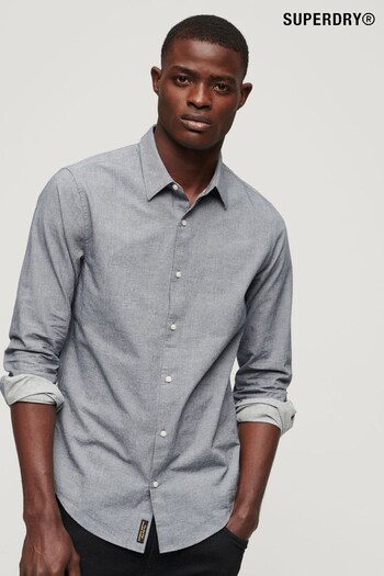 Superdry Grey Cotton Twill Long Sleeve Shirt (323855) | £50