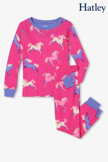 Hatley Pink Dreamland Horses Organic Cotton Pajamas Set (324358) | £32
