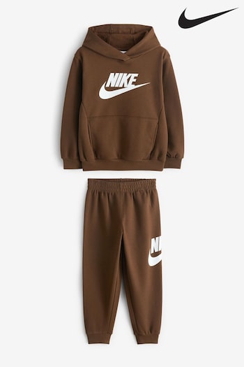 Nike Brown Little Kids Club Fleece Tracksuit Set (324689) | £40