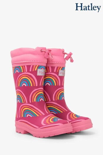 Hatley Pink Rainy Rainbows Sherpa Lined My 1st Wellies (324713) | £40