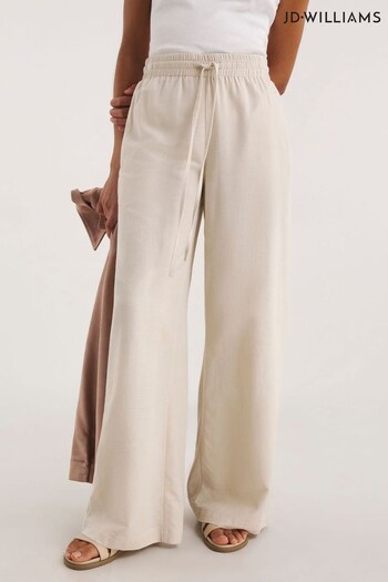 JD Williams Natural  Wide Leg Linen Trousers (324716) | £25