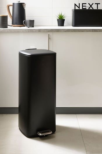 Black Squoval Soft Close Pedal Bin 30 Litre (324796) | £68