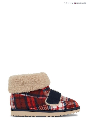 Tommy Hilfiger Red Tartan Check Boot Slippers (324816) | £100