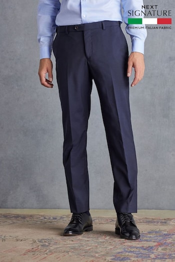 Navy Blue Regular Fit Signature Tollegno Wool Suit: Trousers (324820) | £69