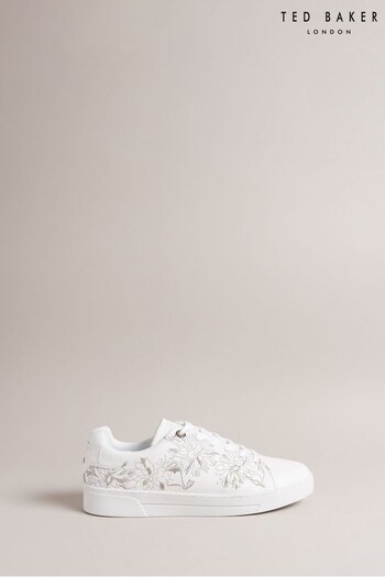 Ted Baker Silver Alline Embroidered Cupsole Trainers (324844) | £120