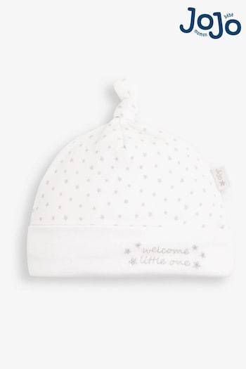 JoJo Maman Bébé White Welcome Little One Baby Hat (324857) | £5