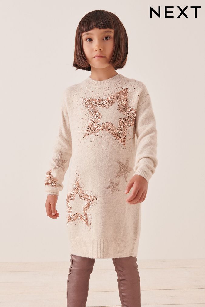 Cream sweater dress shop girls