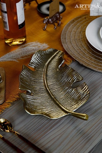 Artesa Gold Cast Aluminium Leaf Plate (325063) | £27
