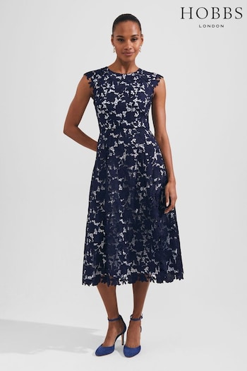 Hobbs Blue Pheobe Lace Dress (325145) | £199