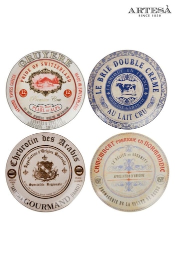 Artesa Set of 4 Assorted Gourmet Cheese Plates (325240) | £22