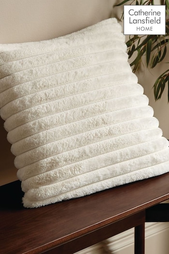 Catherine Lansfield Cream Catherine Lansfield Soft and Cosy Ribbed Cushion (325465) | £16