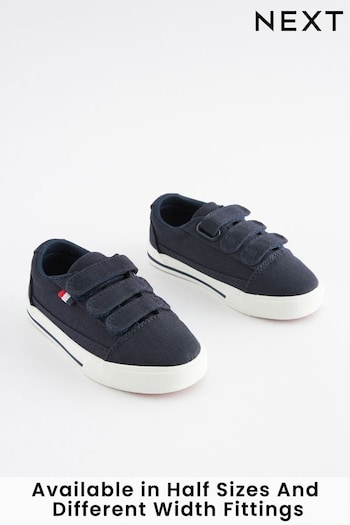 Navy Standard Fit (F) Strap Touch Fastening Shoes (325471) | £14 - £18