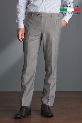 Light Grey Regular Fit Signature Tollegno Wool Suit: Trousers (325602) | £69